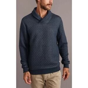 Marine Layer Corbet Sweater Quilted Shawl Collar Pullover Dark Charcoal NWT M